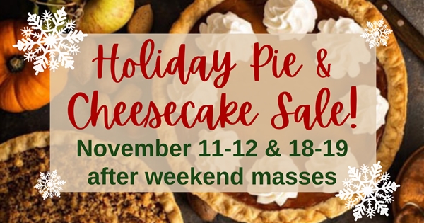 Holiday Pie and Cheesecake Sales