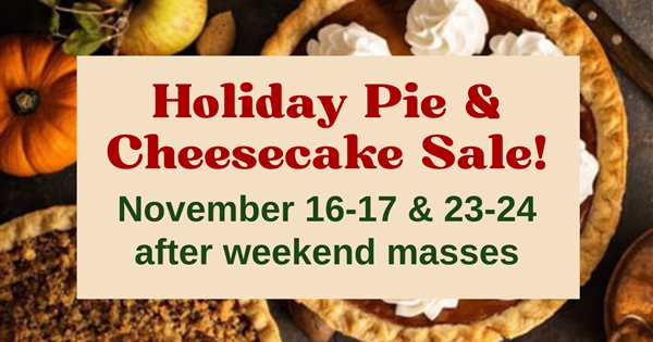 Holiday Pie and Cheesecake Sales