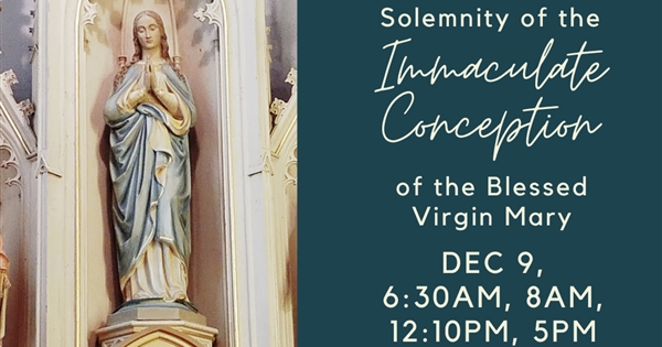 Immaculate Conception Mass Schedule